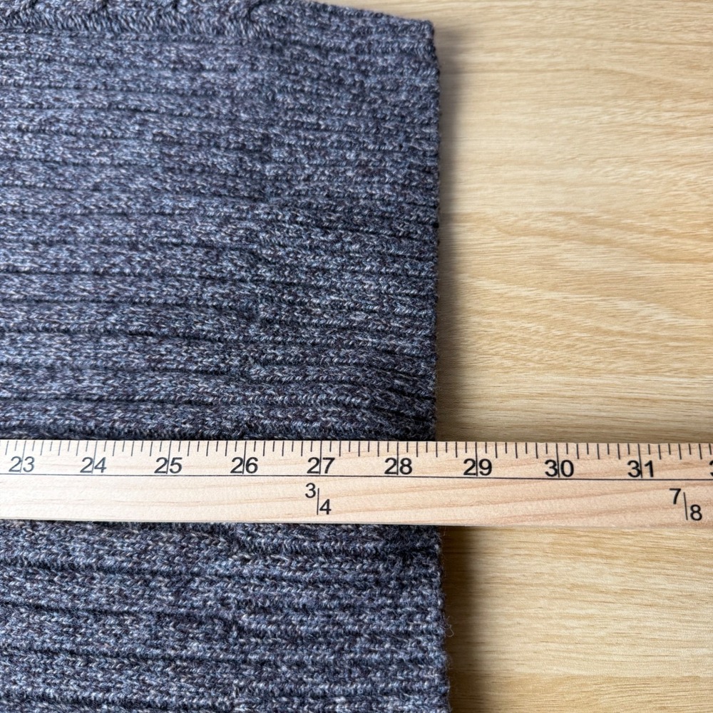 Grandpacore Wool Blend Shawl Collar Cardigan L Brown Cable Knit Old Money Pipe - Picture 8 of 9